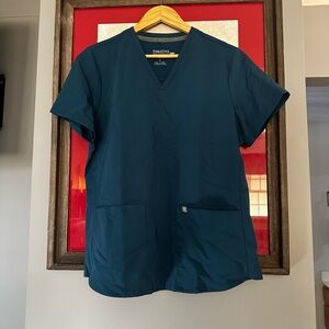 Fabletics Women's Deep Teal V-Neck Scrub Top